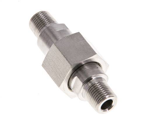Double Nipple R1/8'' Separable Stainless Steel Flat Seal PTFE 40bar (562.0psi)