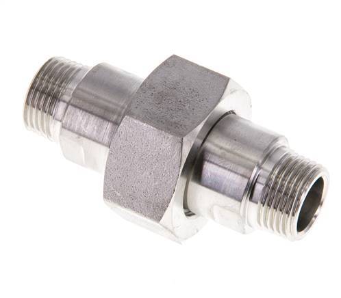 Doppelnippel R3/8'' trennbar Edelstahl Flachdichtung PTFE 40bar (562.0psi)