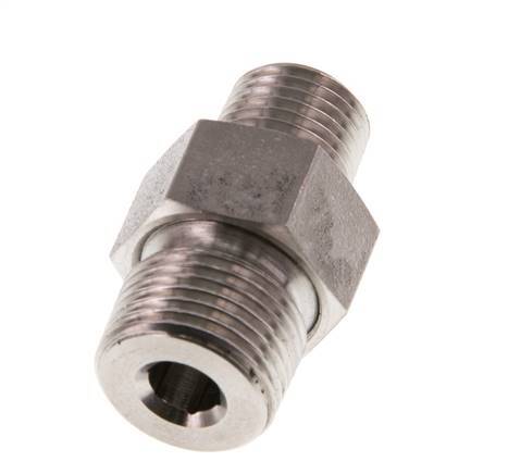 Doppelnippel R1/4'' x R3/8'' Trennbare konische Dichtung aus Edelstahl 40bar (562.0psi)