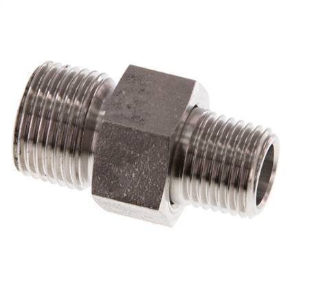 Doppelnippel R1/4'' x R3/8'' Trennbare konische Dichtung aus Edelstahl 40bar (562.0psi)