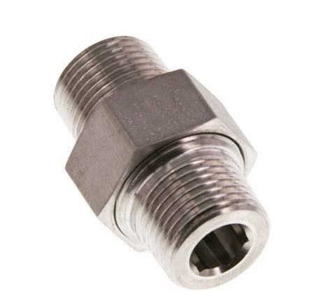 Doppelnippel R3/8'' Trennbare konische Dichtung aus Edelstahl 40bar (562.0psi)