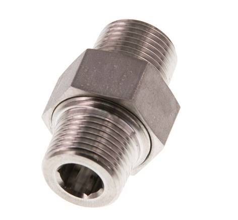 Doppelnippel R3/8'' Trennbare konische Dichtung aus Edelstahl 40bar (562.0psi)