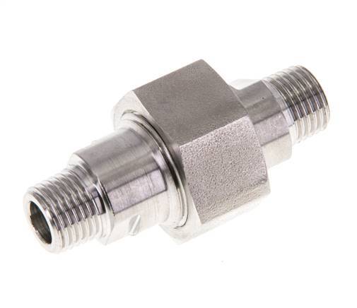 Doppelnippel R1/4'' trennbar Edelstahl Flachdichtung PTFE 40bar (562.0psi)