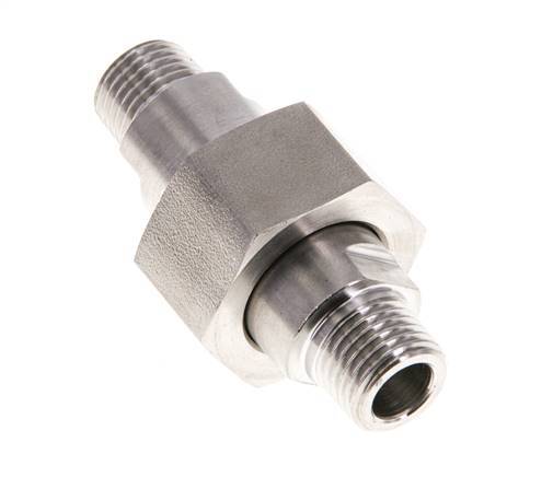 Double Nipple R1/4'' Separable Stainless Steel Flat Seal PTFE 40bar (562.0psi)