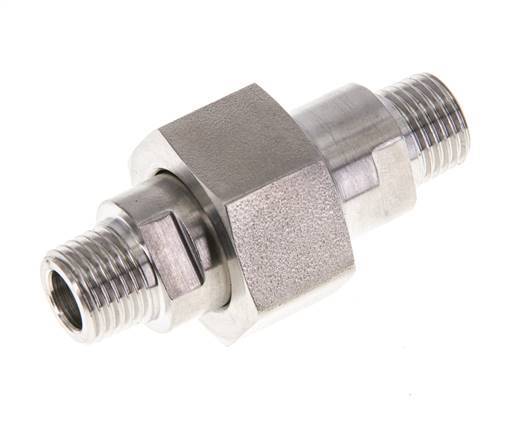 Doppelnippel R1/4'' trennbar Edelstahl Flachdichtung PTFE 40bar (562.0psi)