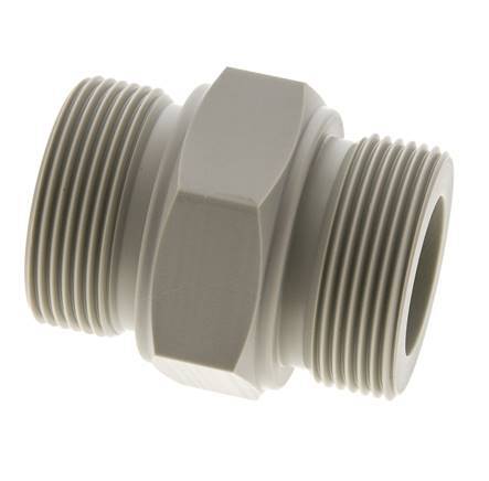 Doppelnippel G1 1/2'' Polypropylen (pp) 10bar (140,5psi) FDA 55mm Sechskant