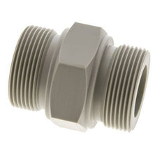 Doppelnippel G1 1/2'' Polypropylen (pp) 10bar (140,5psi) FDA 55mm Sechskant