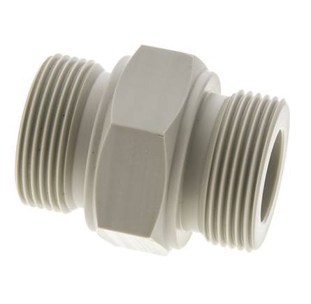 Doppelnippel G1 1/4'' Polypropylen (pp) 10bar (140,5psi) FDA 50mm Sechskant