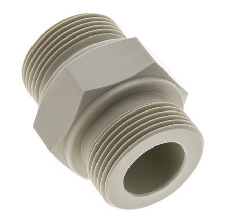 Doppelnippel G1 1/4'' Polypropylen (pp) 10bar (140,5psi) FDA 50mm Sechskant