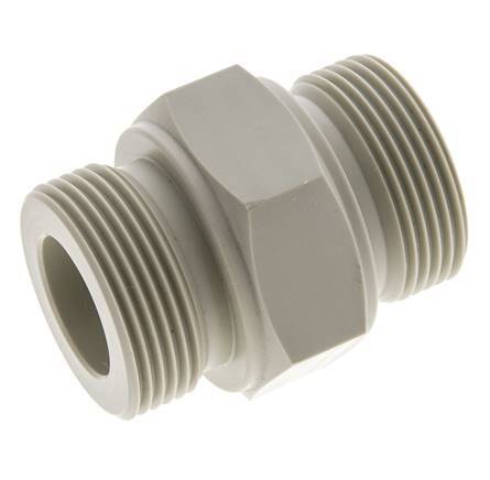 Doppelnippel G1 1/4'' Polypropylen (pp) 10bar (140,5psi) FDA 50mm Sechskant