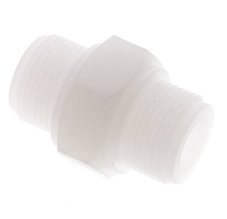 Doppelnippel G3/4'' PVDF 10bar (140,5psi) FDA 36mm Sechskant