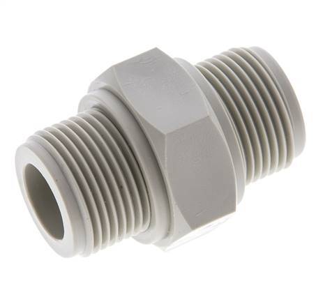 Doppelnippel G3/4'' Polypropylen (pp) 10bar (140,5psi) FDA 36mm Sechskant