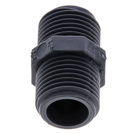 Double Nipple G1/2'' Polypropylene (pp) 10bar (140.5psi) FDA 24mm Hex [2 Pieces]