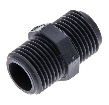 Double Nipple G1/2'' Polypropylene (pp) 10bar (140.5psi) FDA 24mm Hex [2 Pieces]