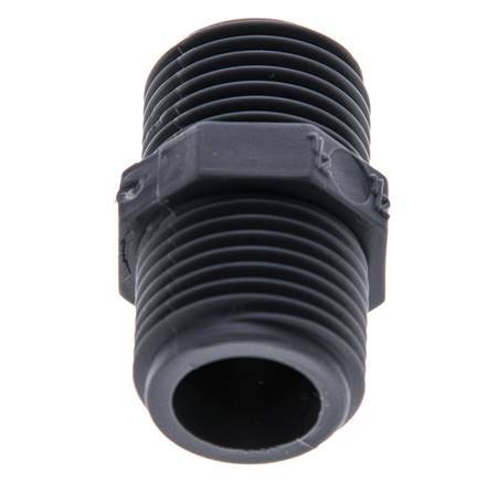 Double Nipple G1/2'' Polypropylene (pp) 10bar (140.5psi) FDA 24mm Hex [2 Pieces]