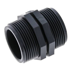 Doppelnippel G1 1/2'' Polypropylen (pp) 10bar (140,5psi) FDA 54mm Sechskant