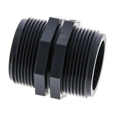 Doppelnippel G1 1/2'' Polypropylen (pp) 10bar (140,5psi) FDA 54mm Sechskant