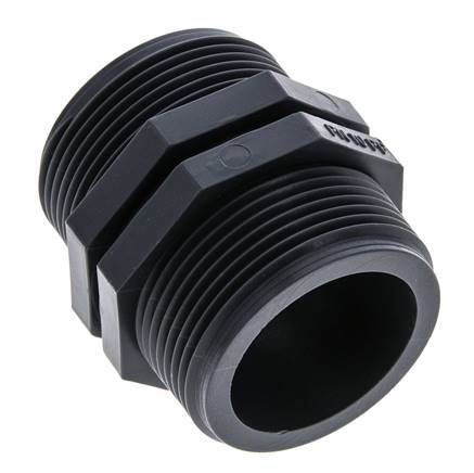 Double Nipple G1 1/2'' Polypropylene (pp) 10bar (140.5psi) FDA 54mm Hex