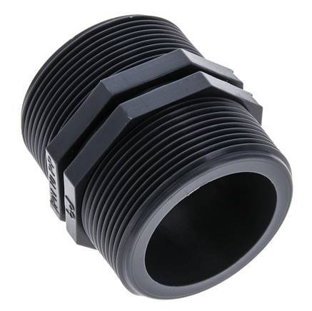 Doppelnippel G2'' Polypropylen (pp) 10bar (140,5psi) FDA 64mm Sechskant