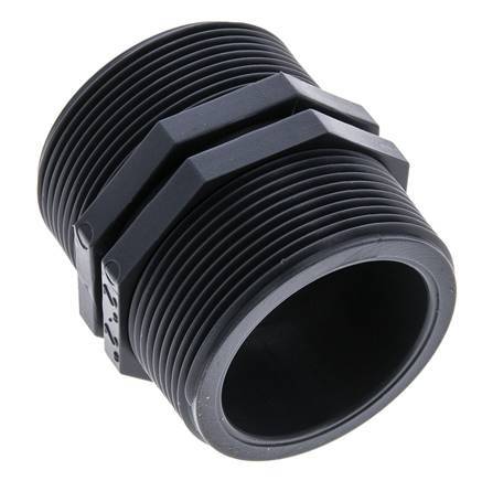 Doppelnippel G2'' Polypropylen (pp) 10bar (140,5psi) FDA 64mm Sechskant
