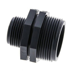Reduzier-Doppelnippel G1'' x G1 1/2'' Polypropylen (pp) 10bar (140,5psi) FDA 54mm Sechskant
