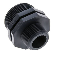 Reduzier-Doppelnippel G1'' x G1 1/2'' Polypropylen (pp) 10bar (140,5psi) FDA 54mm Sechskant
