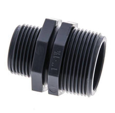 Reduzier-Doppelnippel G1'' x G1 1/4'' Polypropylen (pp) 10bar (140,5psi) FDA 46mm Sechskant