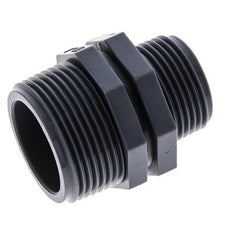 Reduzier-Doppelnippel G1'' x G1 1/4'' Polypropylen (pp) 10bar (140,5psi) FDA 46mm Sechskant