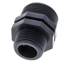 Reduzier-Doppelnippel G1'' x G1 1/4'' Polypropylen (pp) 10bar (140,5psi) FDA 46mm Sechskant