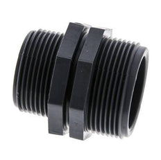 Reduzier-Doppelnippel G1 1/4'' x G1 1/2'' Polypropylen (pp) 10bar (140,5psi) FDA 54mm Sechskant