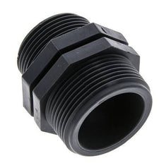 Reduzier-Doppelnippel G1 1/4'' x G1 1/2'' Polypropylen (pp) 10bar (140,5psi) FDA 54mm Sechskant
