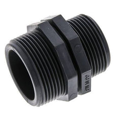 Reduzier-Doppelnippel G1 1/4'' x G1 1/2'' Polypropylen (pp) 10bar (140,5psi) FDA 54mm Sechskant