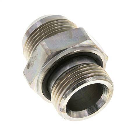 JIC Doppelnippel G1'' x UN 1-5/16''-12 Stahl NBR 170bar (2388.5psi)