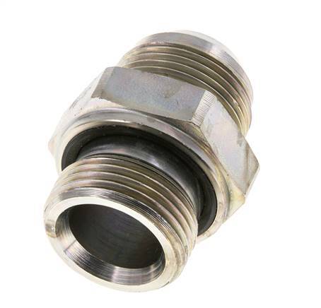 JIC Doppelnippel G1'' x UN 1-5/16''-12 Stahl NBR 170bar (2388.5psi)