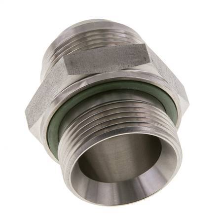 JIC Doppelnippel G1 1/4'' x UN 1-5/8''-12 Edelstahl FKM 140bar (1967.0psi)