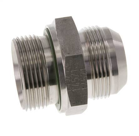 JIC Doppelnippel G1 1/4'' x UN 1-5/8''-12 Edelstahl FKM 140bar (1967.0psi)