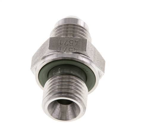 JIC Doppelnippel G1/4'' x UNF 1/2''-20 Edelstahl FKM 275bar (3863.75psi)