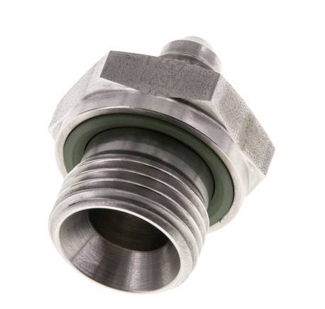 JIC Doppelnippel G1/2'' x UNF 7/16''-20 Edelstahl FKM 310bar (4355.5psi)