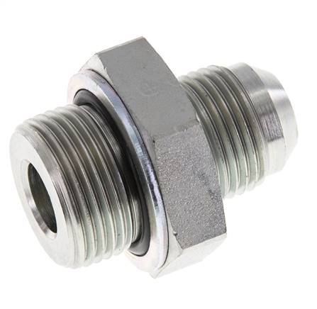 JIC Doppelnippel G3/4'' x UNF 7/8''-14 Stahl NBR 210bar (2950.5psi)