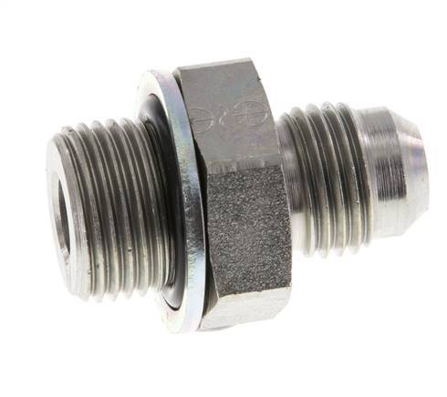 JIC Double Nipple G3/8'' x UNF 9/16''-18 Steel NBR 275bar (3863.75psi) [2 Pieces]