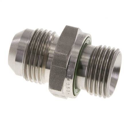 JIC Doppelnippel G1/2'' x UNF 7/8''-14 Edelstahl FKM 210bar (2950.5psi)