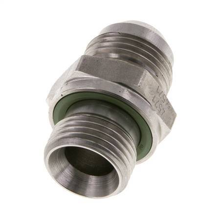 JIC Doppelnippel G1/2'' x UNF 7/8''-14 Edelstahl FKM 210bar (2950.5psi)