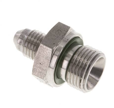 JIC Doppelnippel G3/8'' x UNF 7/16''-20 Edelstahl FKM 310bar (4355.5psi)