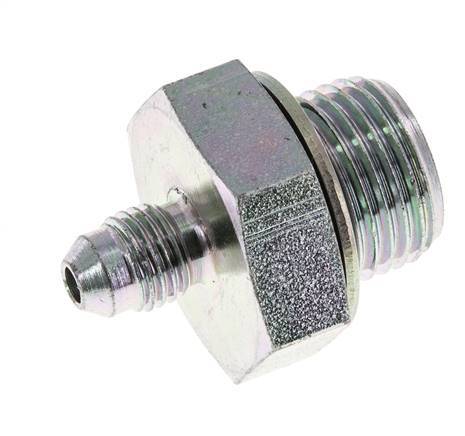 JIC-Doppelnippel G1/2'' x UNF 7/16''-20 Stahl NBR 310bar (4355.5psi)