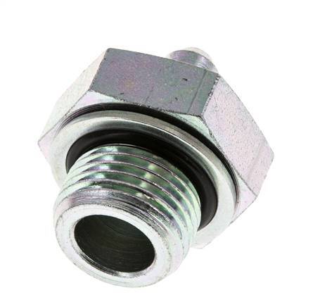 JIC-Doppelnippel G1/2'' x UNF 7/16''-20 Stahl NBR 310bar (4355.5psi)