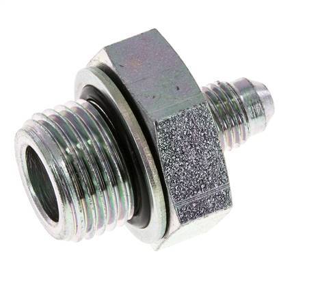JIC-Doppelnippel G1/2'' x UNF 7/16''-20 Stahl NBR 310bar (4355.5psi)