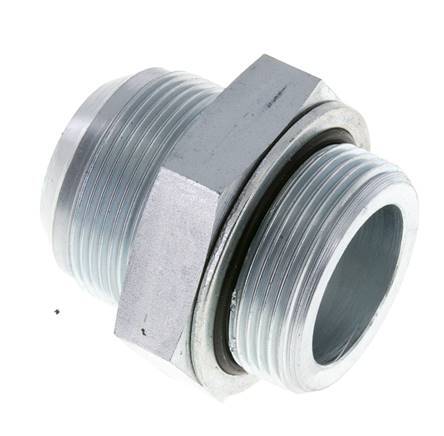 JIC-Doppelnippel G1 1/2'' x UN 1-7/8''-12 Stahl NBR 105bar (1475.25psi)