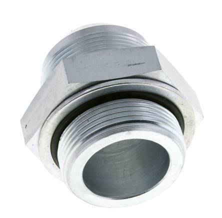 JIC-Doppelnippel G1 1/2'' x UN 1-7/8''-12 Stahl NBR 105bar (1475.25psi)