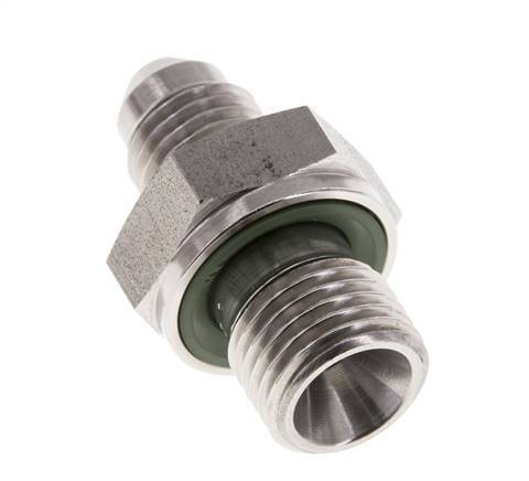 JIC Doppelnippel G1/4'' x UNF 7/16''-20 Edelstahl FKM 310bar (4355.5psi)