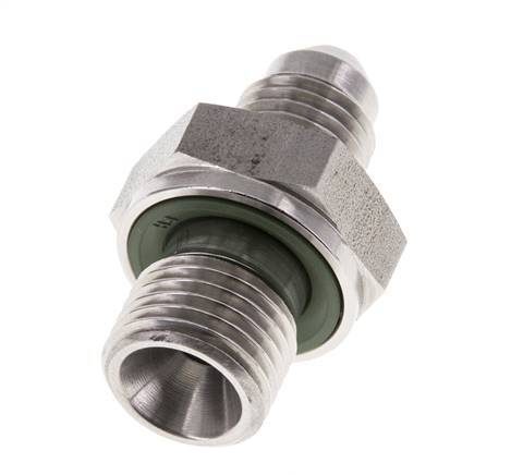 JIC Doppelnippel G1/4'' x UNF 7/16''-20 Edelstahl FKM 310bar (4355.5psi)